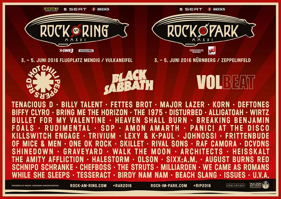 Cartel del Rock am Ring / Rock im Park 2016