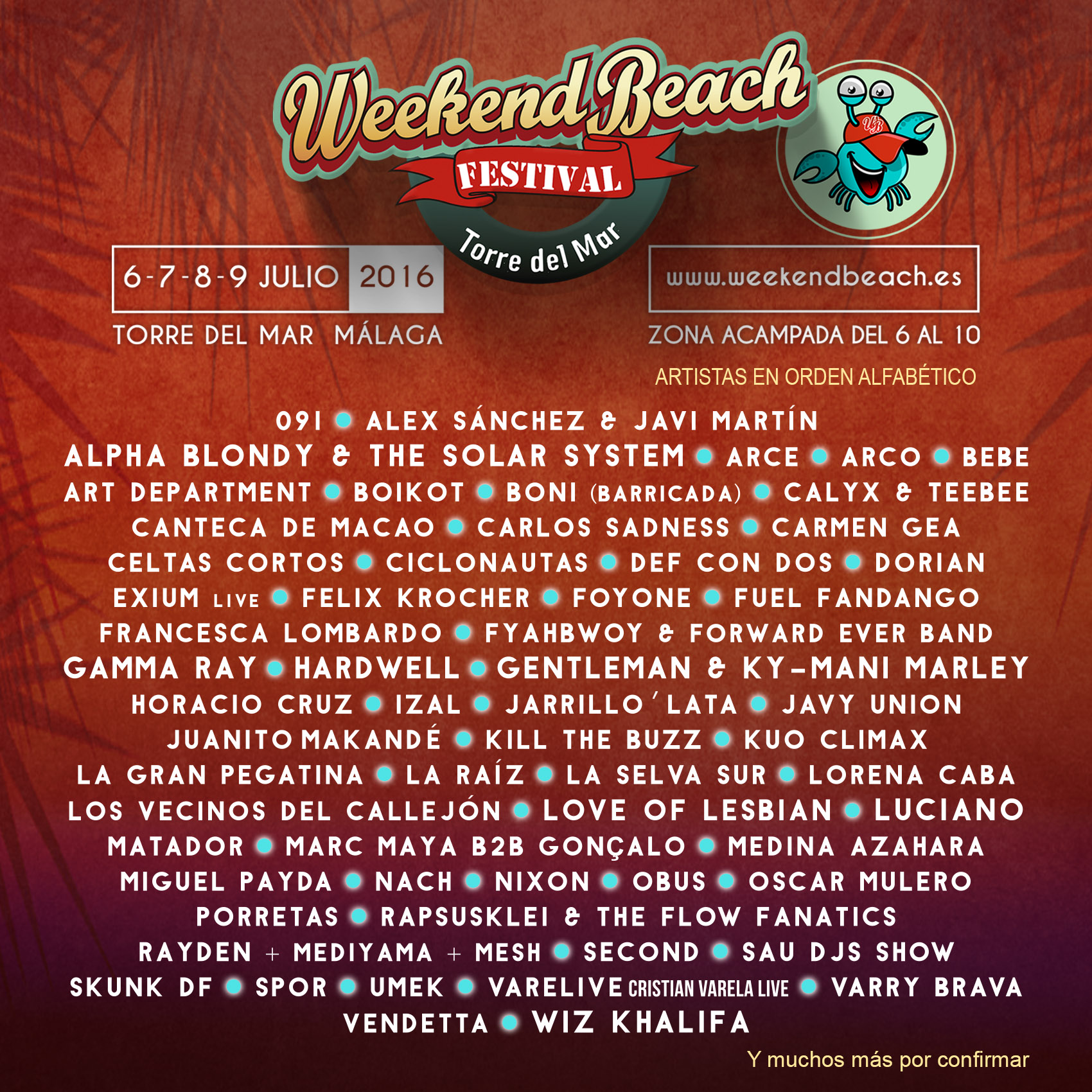 Cartel hasta el momento del Weekend Beach 2016