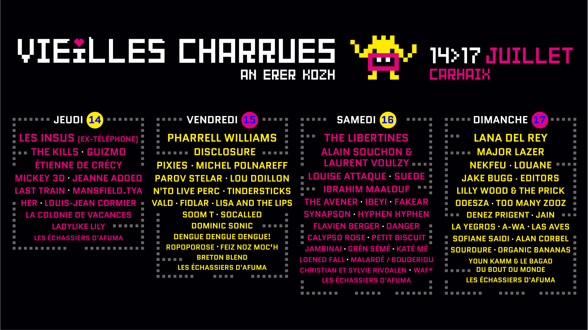 Cartel completo del Vieilles Charrues 2016