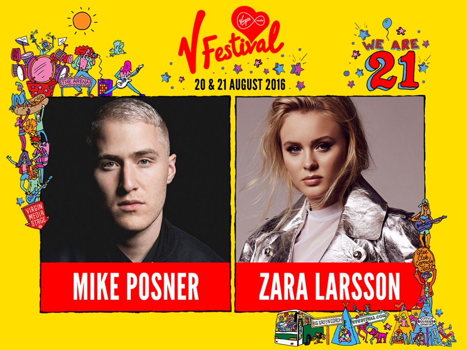 Mike Posner y Zara Larsson V Festival 2016