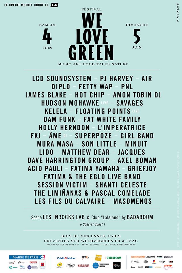 Cartel completo del We Love Green 2016