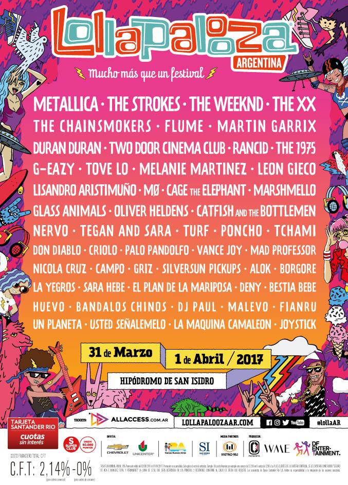 Cartel Lollapalooza Argentina 2017